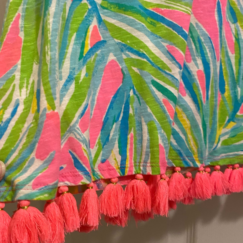 Lilly Pulitzer Tropical Top With Tassels M